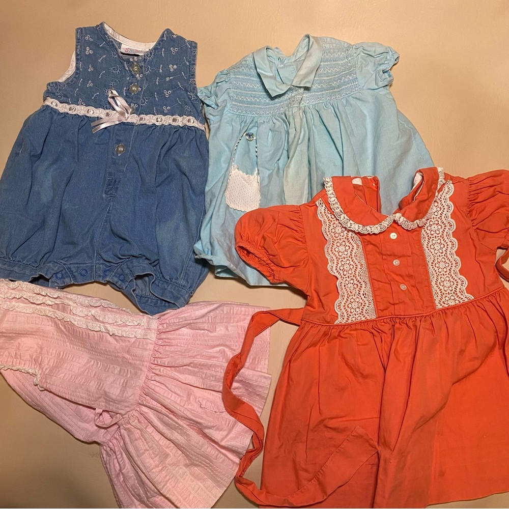 Vintage and Handmade Baby Romper and Dresses